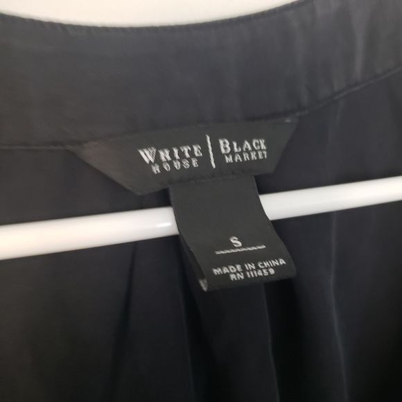 WHITE House Black Market Silk Ruffle tank small - Picture 4 of 5